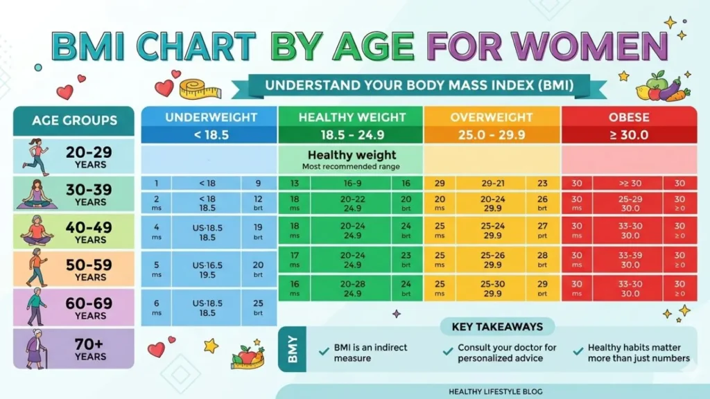 BMI Chart by Age for Women